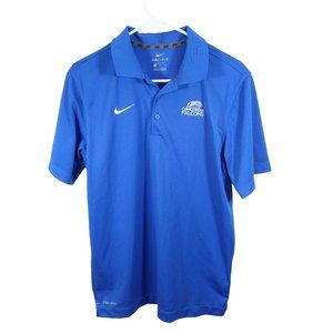 NIKE Size S Dri Fit Blue Condordia Falcons Wisconsin University Polo Shirt